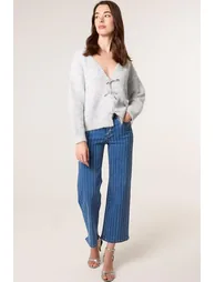 Vertical Stripe Diamante Jeans
