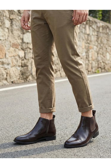 Men Faux Leather Chelsea Boots