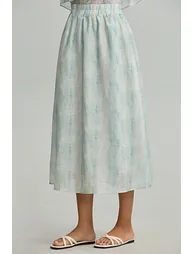 Midi Skirt With Elastic Waist - 3