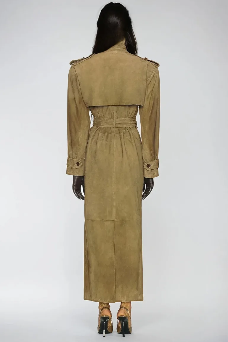 Emmet Suede Trench Coat - 3
