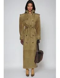 Emmet Suede Trench Coat - 1