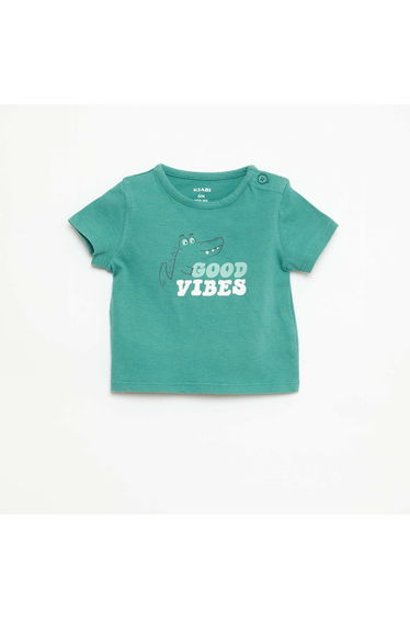 Short-Sleeved Cotton Jersey T-Shirt GREEN