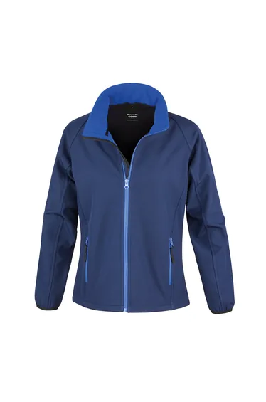Result Core Womens/Ladies Soft Shell Jacket - Navy/Royal Blue