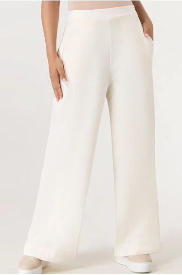Jersey Palazzo Pants - SEASONAL BEIGE