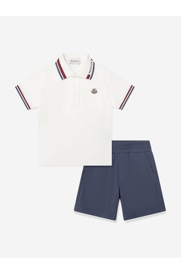 Moncler Enfant Boys Polo Shirt and Shorts Set in Blue