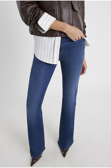 Blue Mid Rise Bootcut Jeans