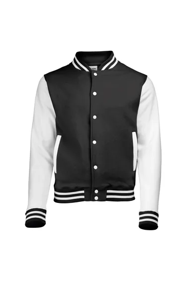Awdis Unisex Varsity Jacket - Jet Black /White