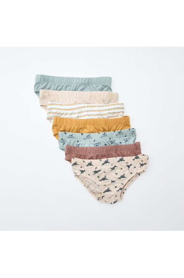 Pack of 7 pairs of printed briefs WHITE