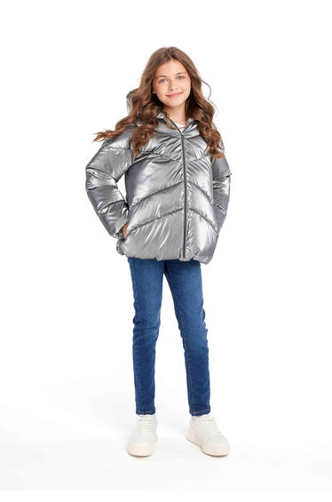 Girls Metallic Padded Jacket