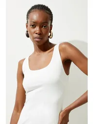 Stretch Cotton Jersey Strappy Mini Dress - 1