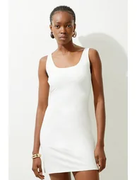 Stretch Cotton Jersey Strappy Mini Dress - 2