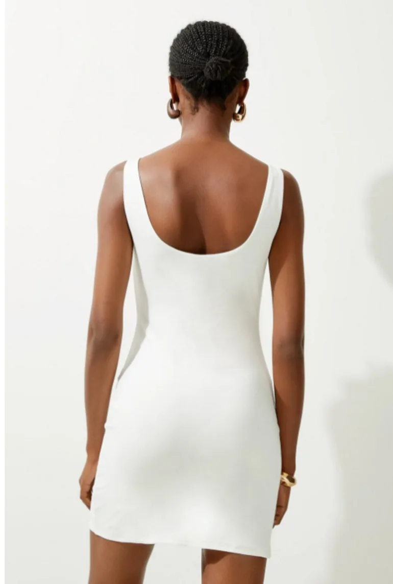 Stretch Cotton Jersey Strappy Mini Dress - 3