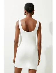 Stretch Cotton Jersey Strappy Mini Dress - 3