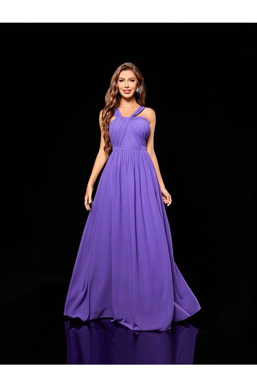 Leely Women's Elegant Straps Sleeveless A-Line Dress