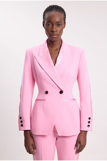 Compact Stretch Sculpted Waist Tailored Blazer