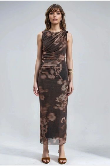 BUSEM Patterned Midi Dress