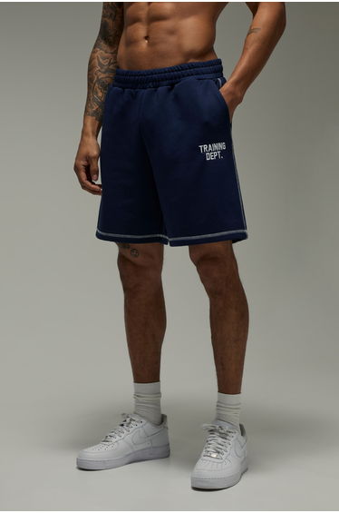Training Dept Contrast Stitch 7inch Short - navy