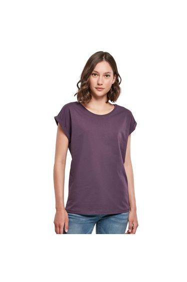 Womens/Ladies Extended Shoulder T-Shirt - Purple Night