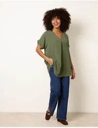 V Neck Crossover Top - 1