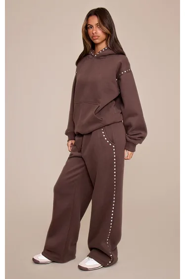 Petite Chocolate Stud Detail Joggers