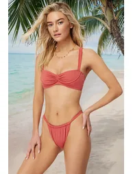 Pale Pink Tunnel High Leg Bikini Bottom - 7
