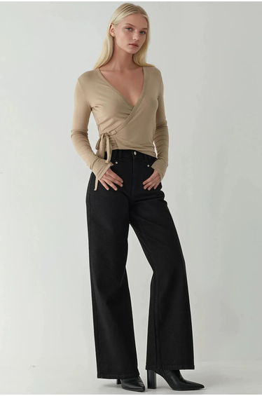 High Waist Wide Leg Denim Jeans