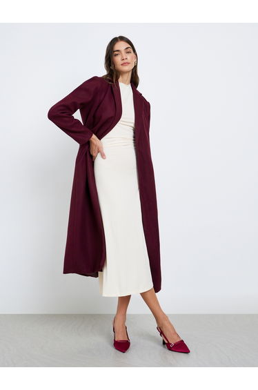 Regular Fit Belted Maxi Wool Coat