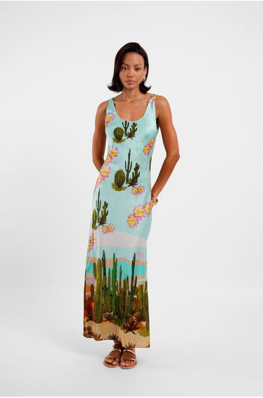 Scoop Neck Maxi Dress / “Desert Drift”