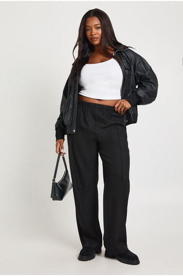 Plus Boohoo Basics Tailored Tapered Trouser - black