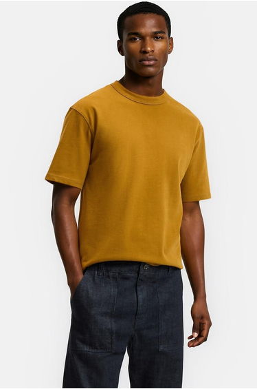 Boxy Fit Soft Feel Crew Neck T-Shirt in Thick Cotton