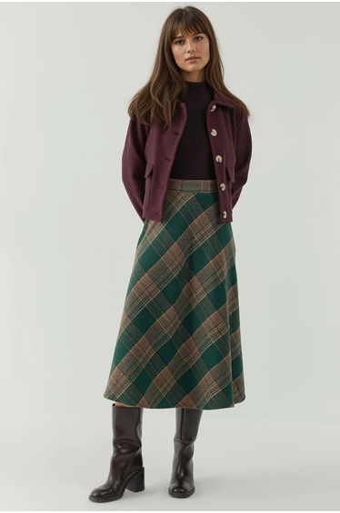 Maxi A-Line Skirt with Zipper Closure