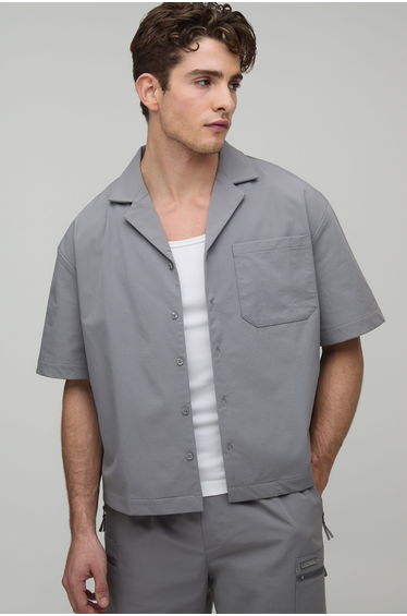 Oversized Revere Technical Short Sleeve Shirt - grey