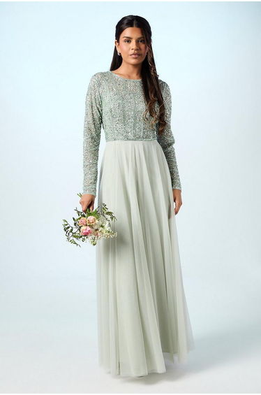 Petite Mixed Gem Tulle Skirt Dress