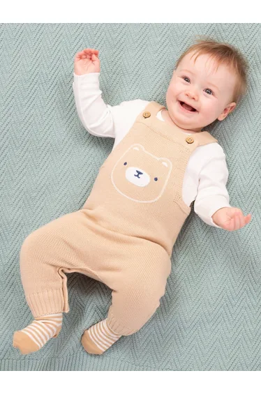 Baby bear knit dungarees