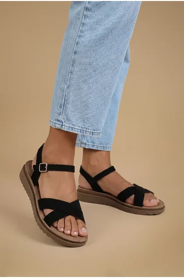 Good For The Sole: Florinda Cross Strap Comfort Wedge Sandals