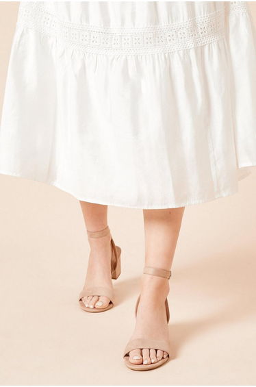 Tommi Barely There Mid Block Heel Sandals