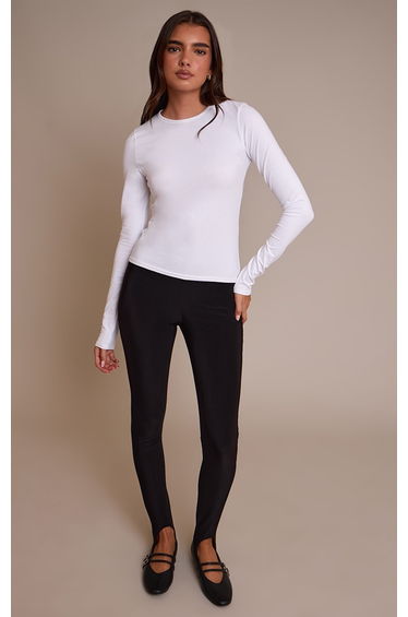 Black Double Layered Slinky Stirrup Legging