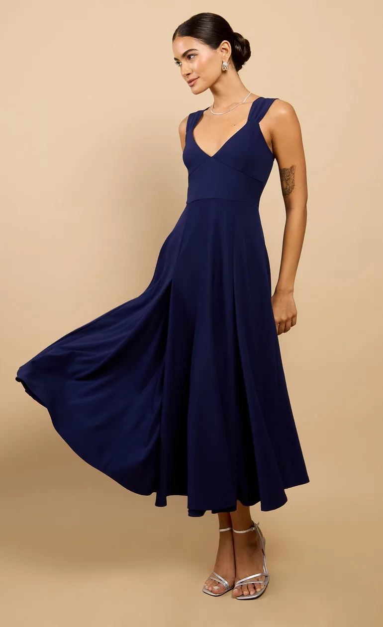 midaxi evening dress Estrid Embroidered Mesh Midaxi Cami Dress