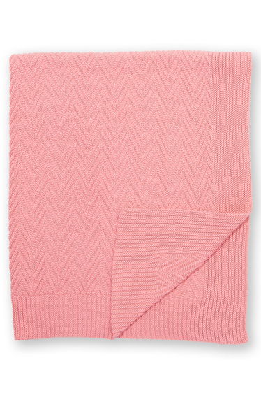 Heirloom knit blanket dusky pink