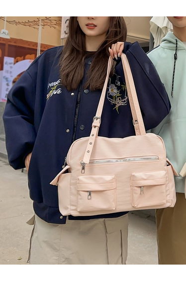 Pink Double Strap Shoulder Bag