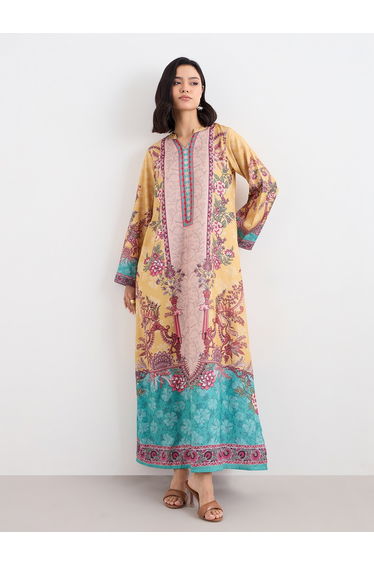 Women Floral Print Maxi Jalabiya