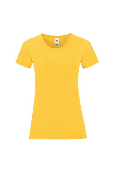 Fruit Of The Loom Womens/Ladies Iconic T-Shirt - Sunflower Yellow