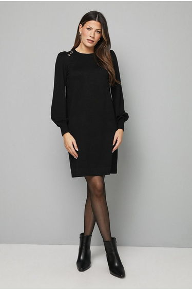 Crew Neck Swing Jumper Dress