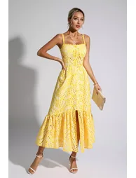 Michelle Yellow Printed Maxi Dress - 5