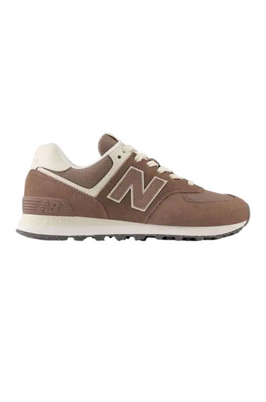 New Balance Womens/Ladies 574 Suede Wedge Trainers - Brown/White