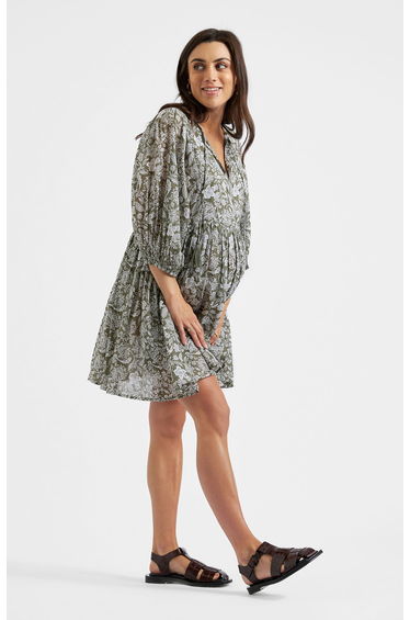 Cali Nursing Dress (Olive White)