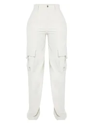 PRETTYLITTLETHING Shape Stone Buckle Detail Cargo Wide Leg Trousers - 4