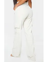 PRETTYLITTLETHING Shape Stone Buckle Detail Cargo Wide Leg Trousers - 2