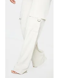 PRETTYLITTLETHING Shape Stone Buckle Detail Cargo Wide Leg Trousers - 3
