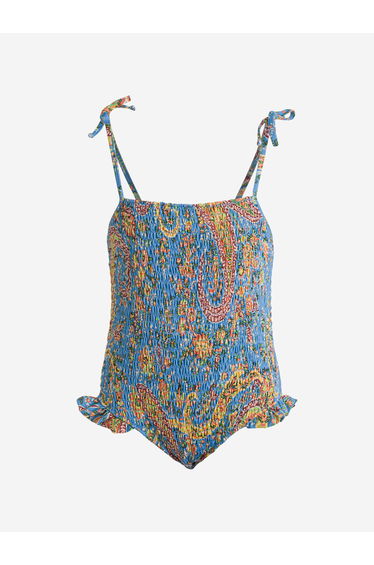 Girls Floral Paisley Swimsuit in Blue